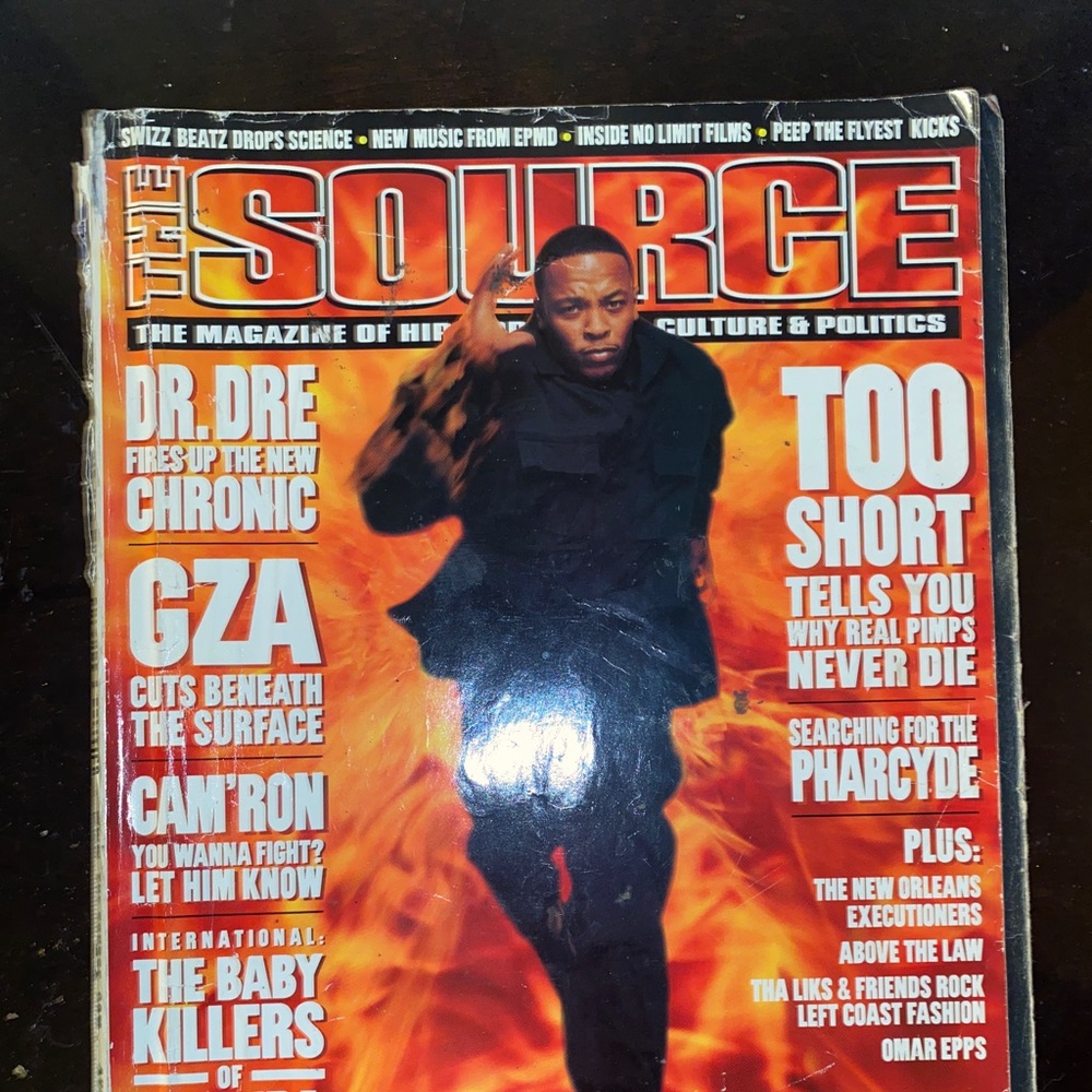 1999 Vintage Hip Hop -The Source Magazine Cover Dr. Dre The Chronic GZA